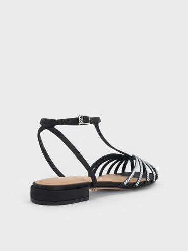 Sandal Gem Caged Jaylene, Black Textured, hi-res