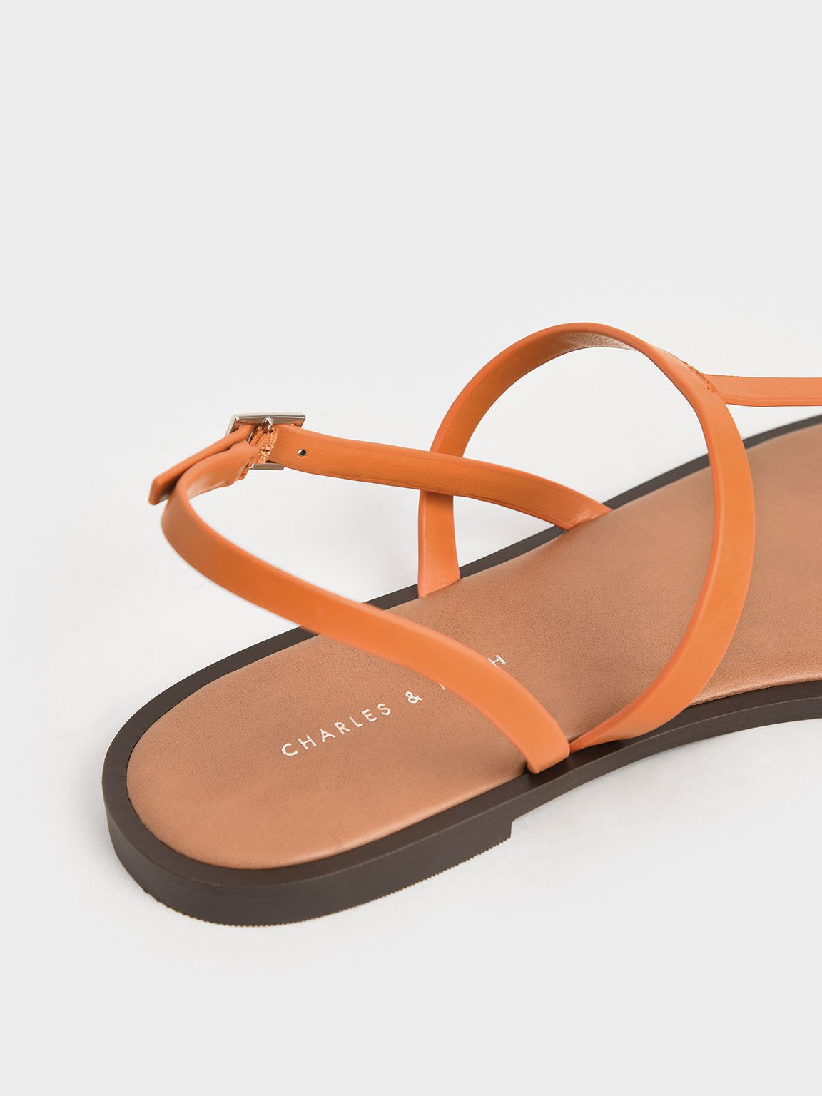 T-Bar Slingback Sandals, Orange, hi-res