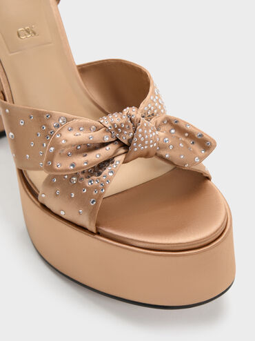 Jayce Crystal Platform Sandals, Nude, hi-res