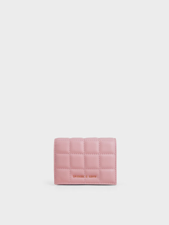 Dompet Pendek Quilted Mini, Pink, hi-res