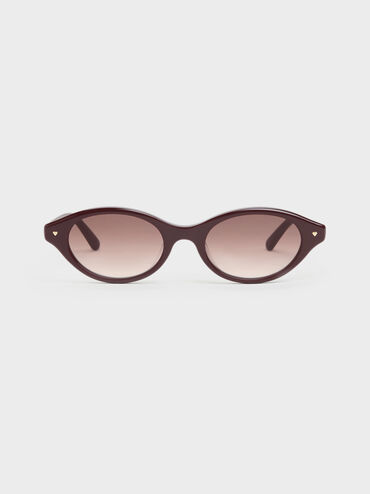 Kacamata Pecola Oval, Wineberry Red, hi-res
