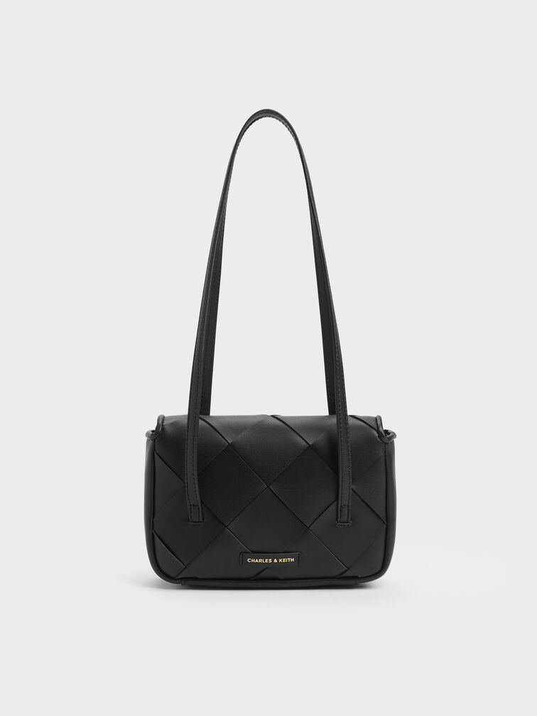 Tas Bahu Meribel Woven, Black, hi-res