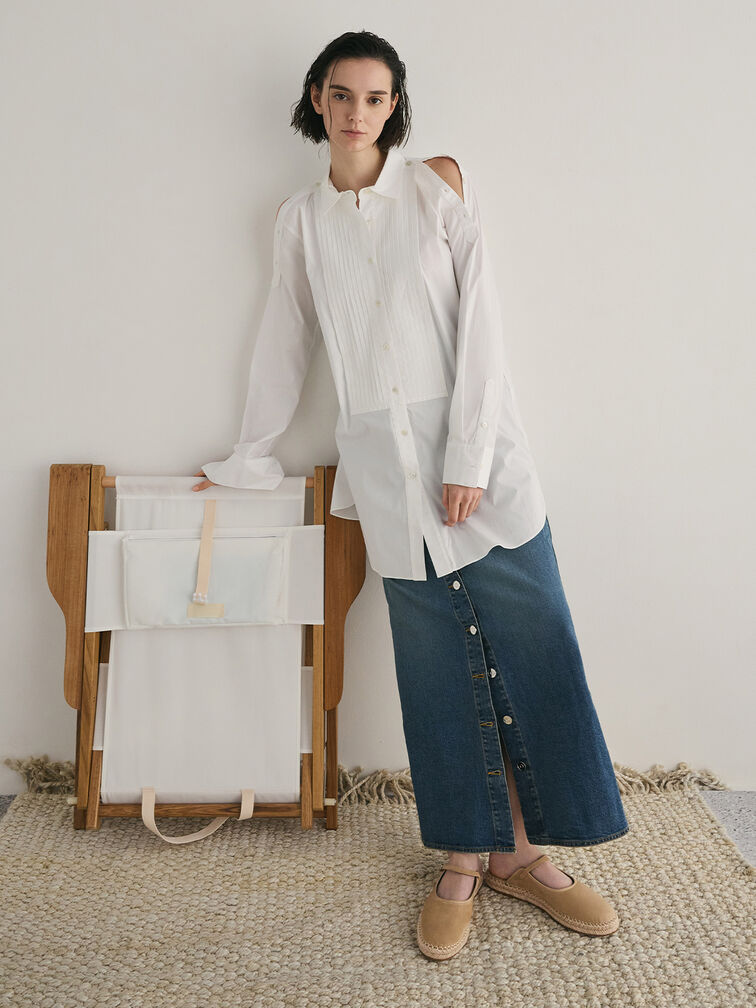 Sepatu Espadrilles Mary Jane Slip-On Faux Suede, Sand, hi-res