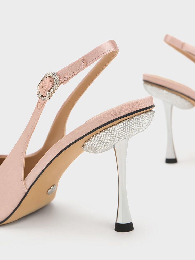 Sepatu Slingback Pumps Demi Recycled Polyester, Nude, hi-res