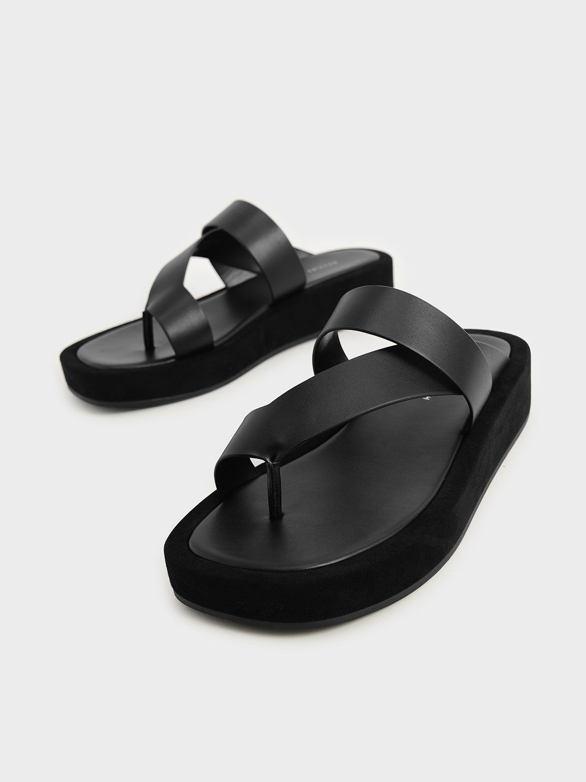 Sandal Platform Toe-Loop, Black, hi-res
