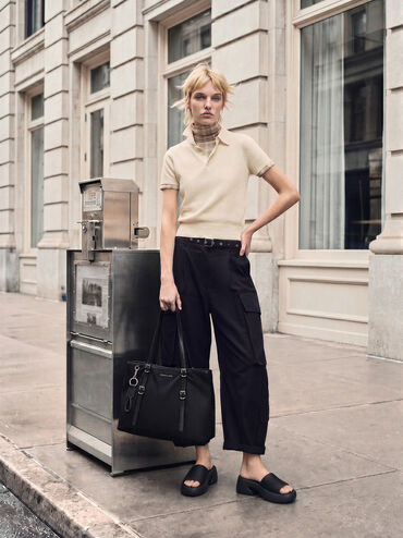 Tas Tote Levy Nilon, Noir, hi-res