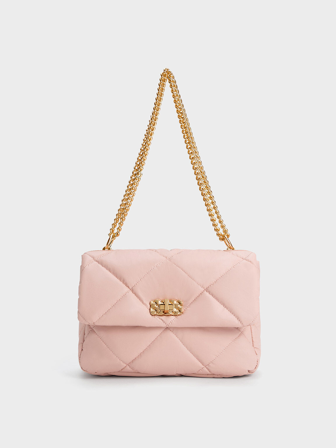 Paffuto Large Padded Shoulder Bag, Light Pink, hi-res