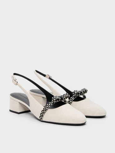 Sepatu Pumps Slingback Kaleen, Chalk, hi-res