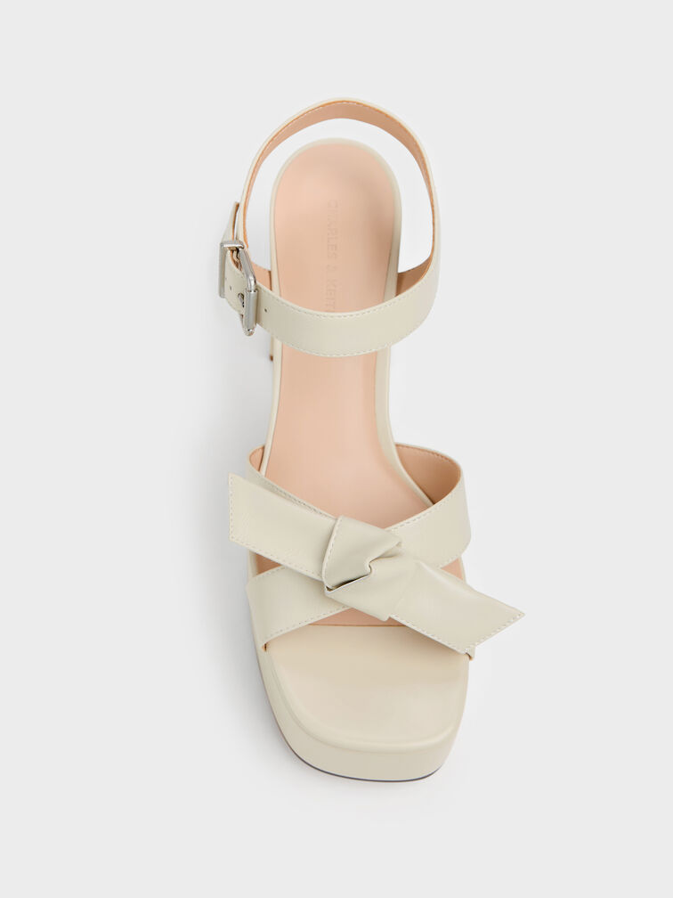Sandal Platform Knot-Bow Anika, Chalk, hi-res