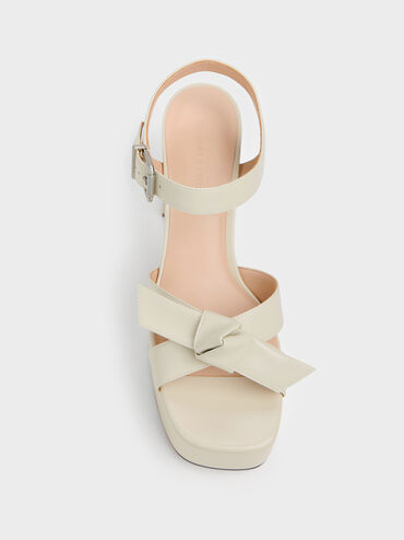 Sandal Platform Knot-Bow Anika, Chalk, hi-res