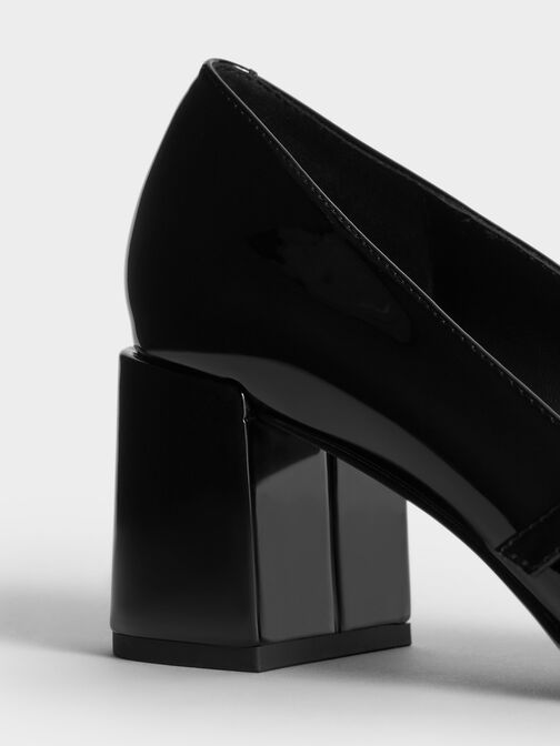 Sepatu Pumps Mary Jane Patent Crystal-Embellished, Black Patent, hi-res