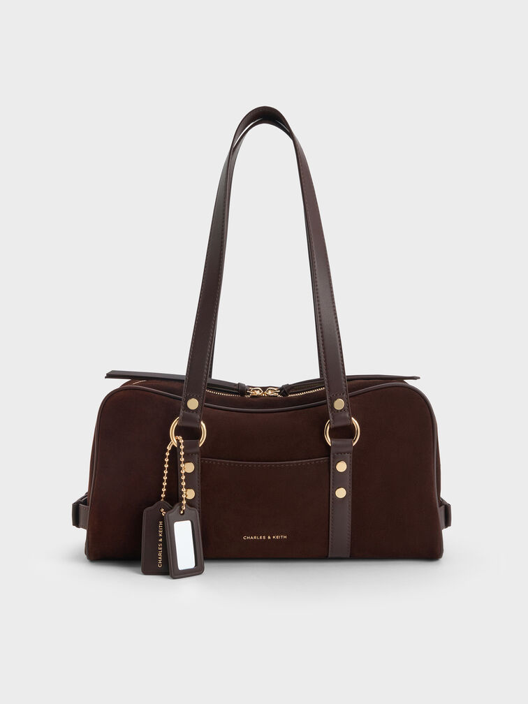 Tas Bahu Studded Tatiana, Espresso Brown, hi-res