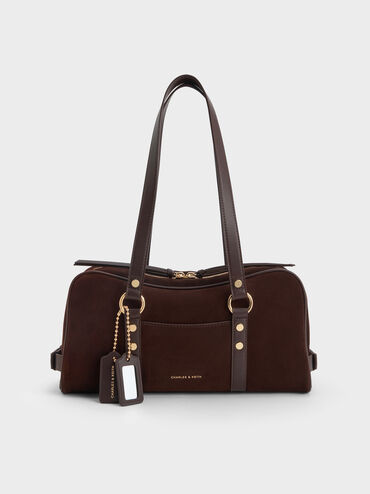 Tas Bahu Studded Tatiana, Espresso Brown, hi-res