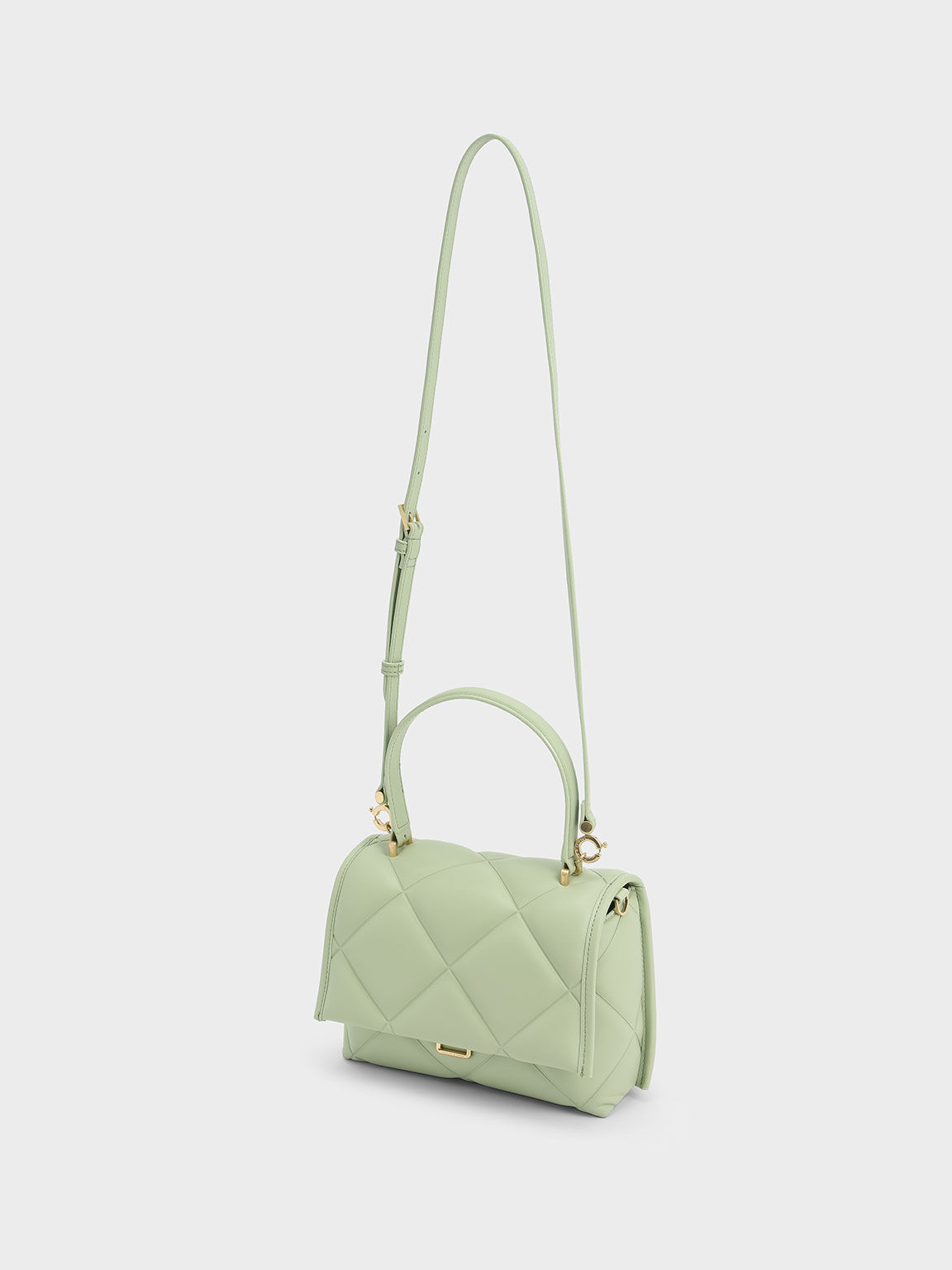 Tas Quilted Gemma Chunky Chain Link, Mint Green, hi-res