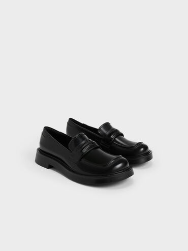 Sepatu Penny Loafers Penelope, Black, hi-res