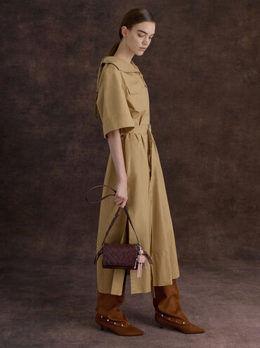 Tas Selempang Woven Ivette, Wineberry Red, hi-res