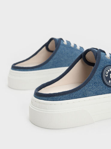 Sepatu Sneakers Kay Denim Slip-On, Blue, hi-res