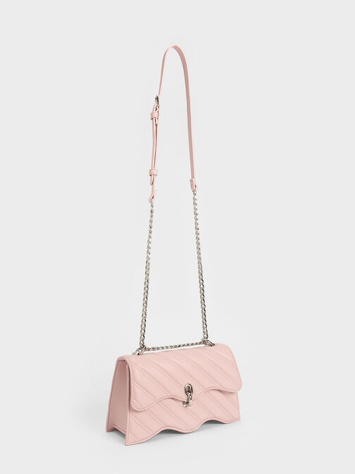 Freja Wavy Trapeze Crossbody Bag, Light Pink, hi-res
