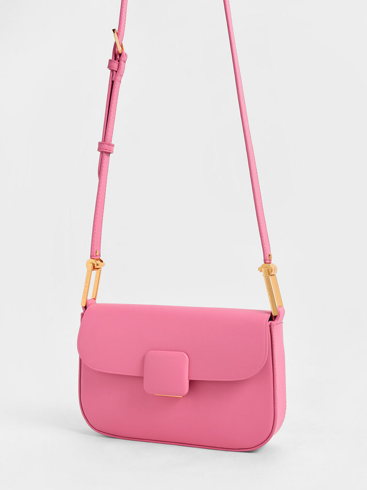 Koa Square Push-Lock Shoulder Bag, Pink, hi-res