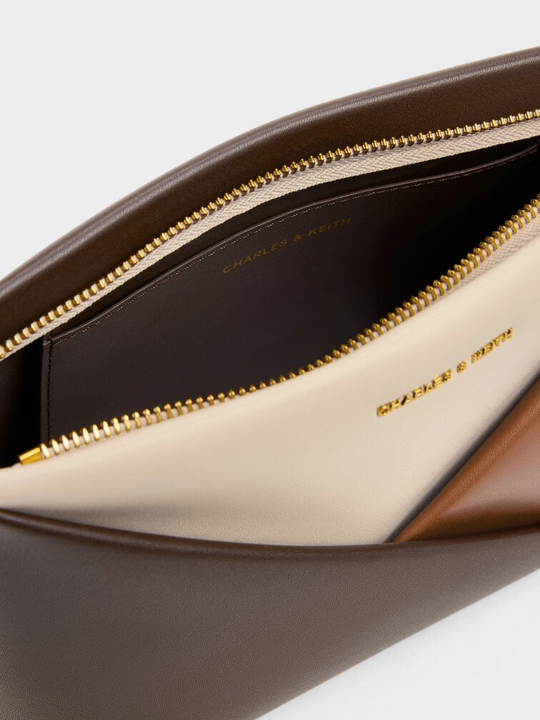 Tas Selempang Geometric Midori Colourblock, Multi Brown, hi-res