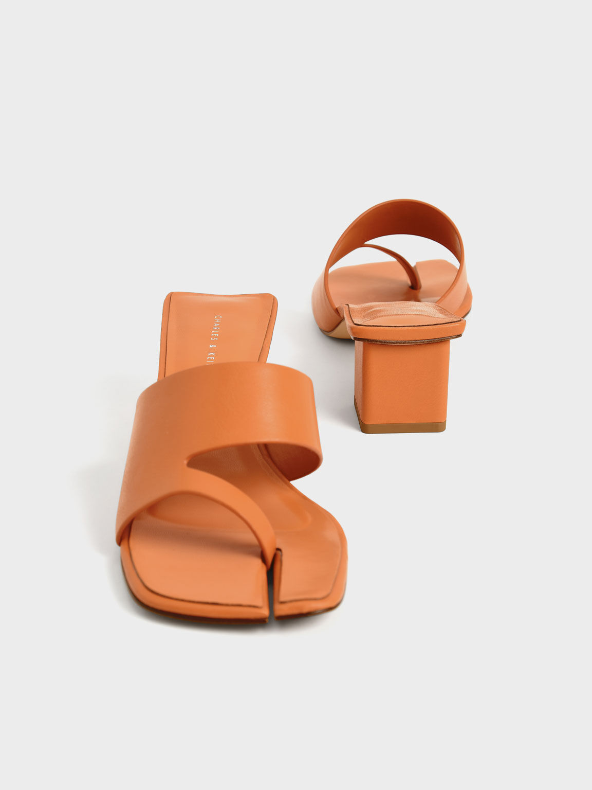 Sandal Cut-Out Thong, Orange, hi-res