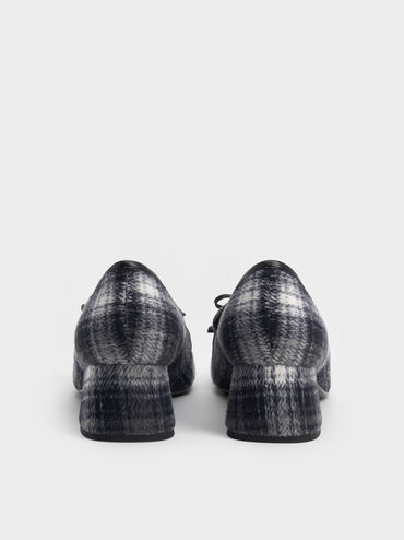 Sepatu Pumps Loafer Bow Circle-Charm, Dark Grey, hi-res