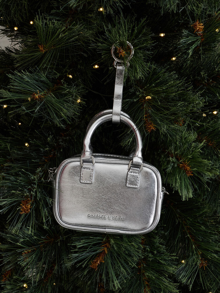 Gantungan Tas Bowling-Bag Sianna Metallic, Silver, hi-res