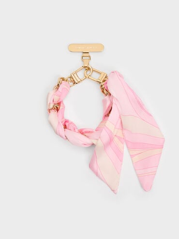 Tali Tas Chain Swirl-Scarf, Pink, hi-res