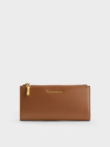 Cesia Top-Zip Long Wallet, Chocolate, hi-res