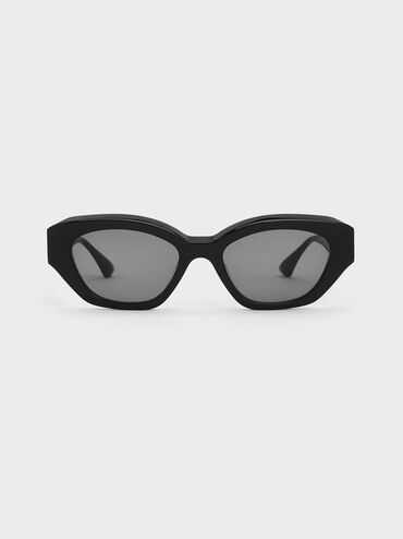 Kacamata Cateye Recycled Acetate Geometric-Frame, Black, hi-res