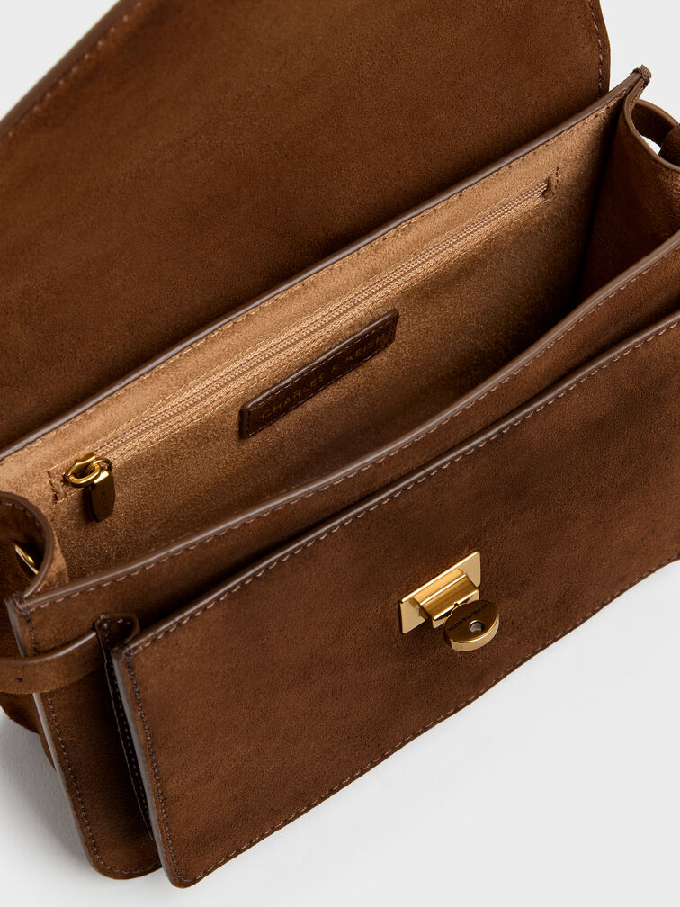 Tas Crossbody Turn-Lock Chance Mini, Pecan Brown, hi-res