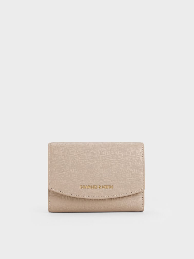 Dompet Flap Curved Briony, Taupe, hi-res