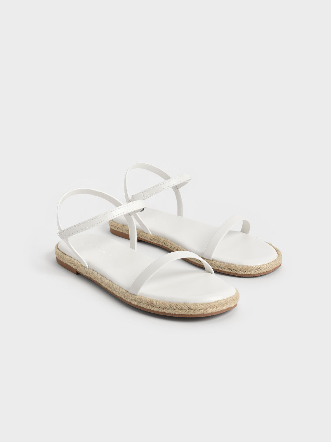 Sandal Flat Espadrille Ankle-Strap, White, hi-res