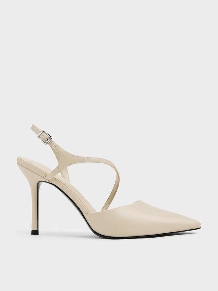 Cordelia Pointed Slingback Pumps, Chalk, hi-res