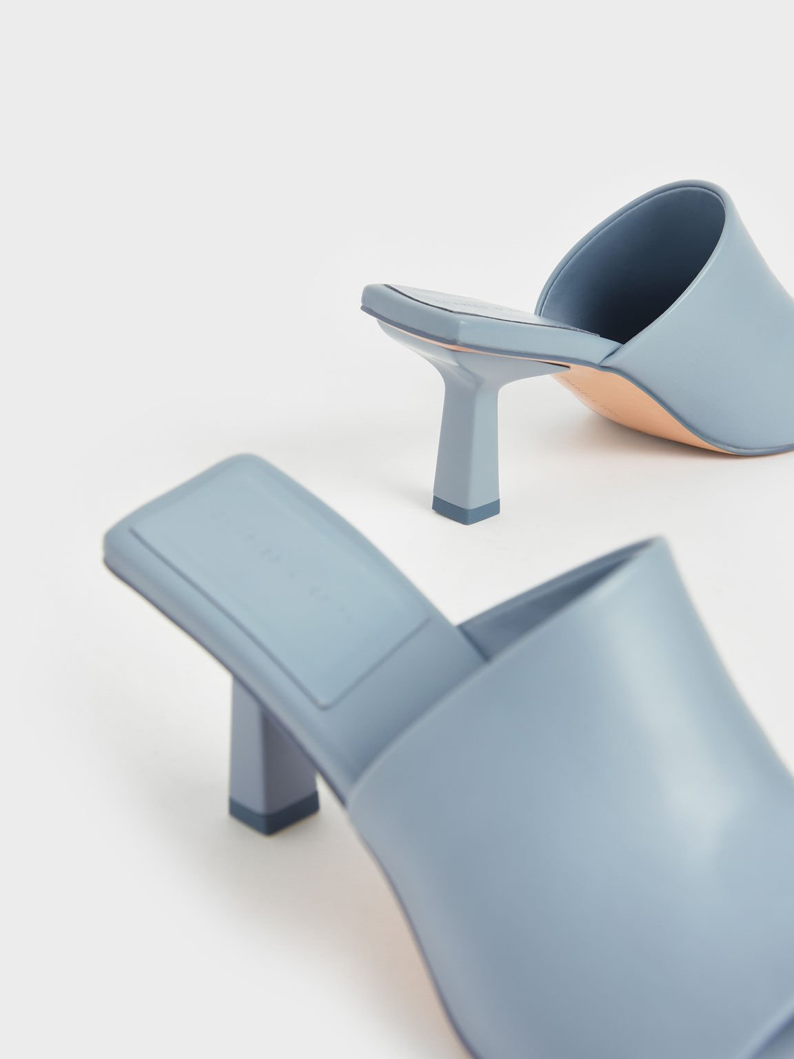 Sandal Asymmetric Square Toe Mules, Slate Blue, hi-res