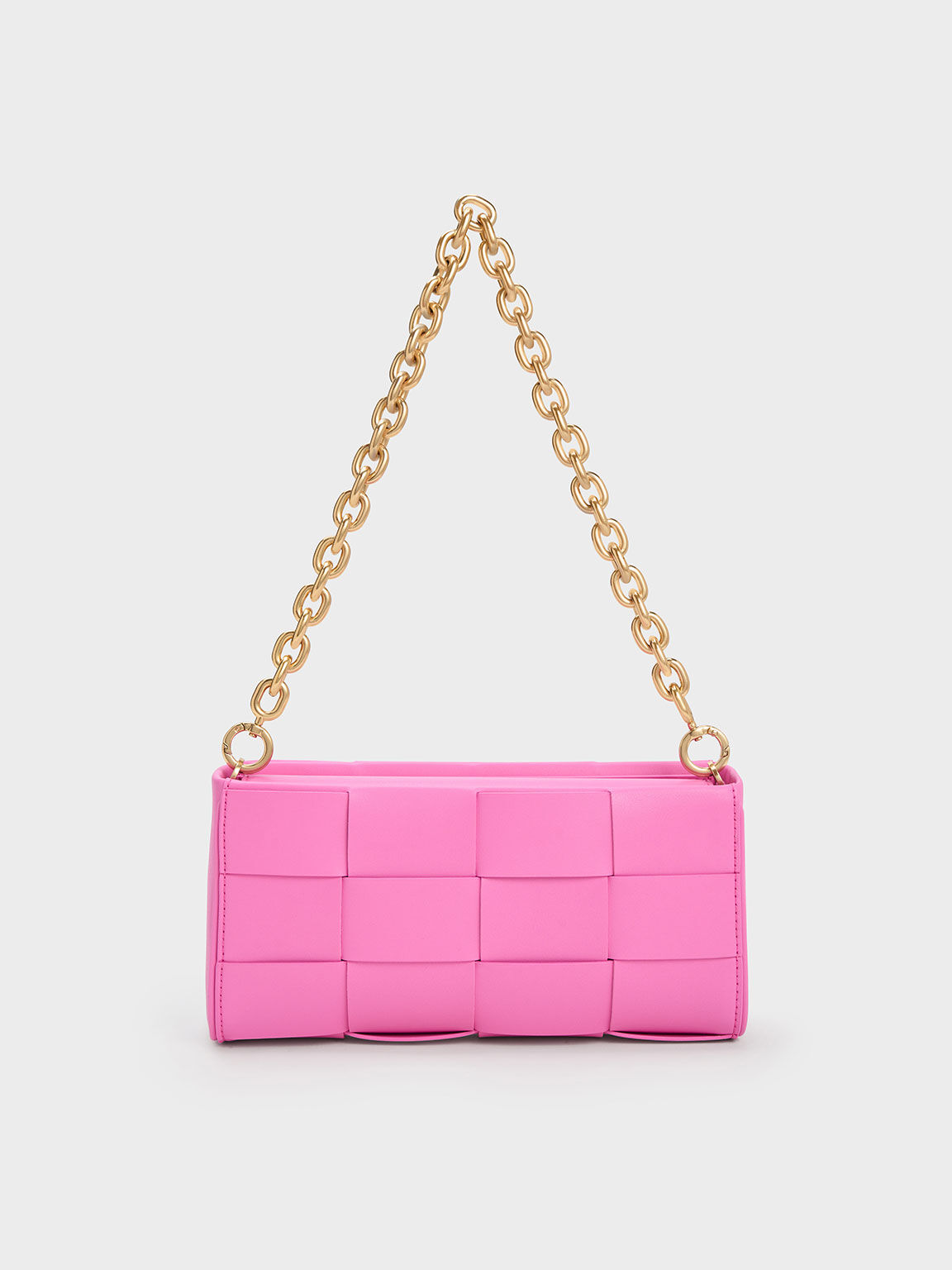 Pink Woven Chain Handle Bag CHARLES KEITH ID