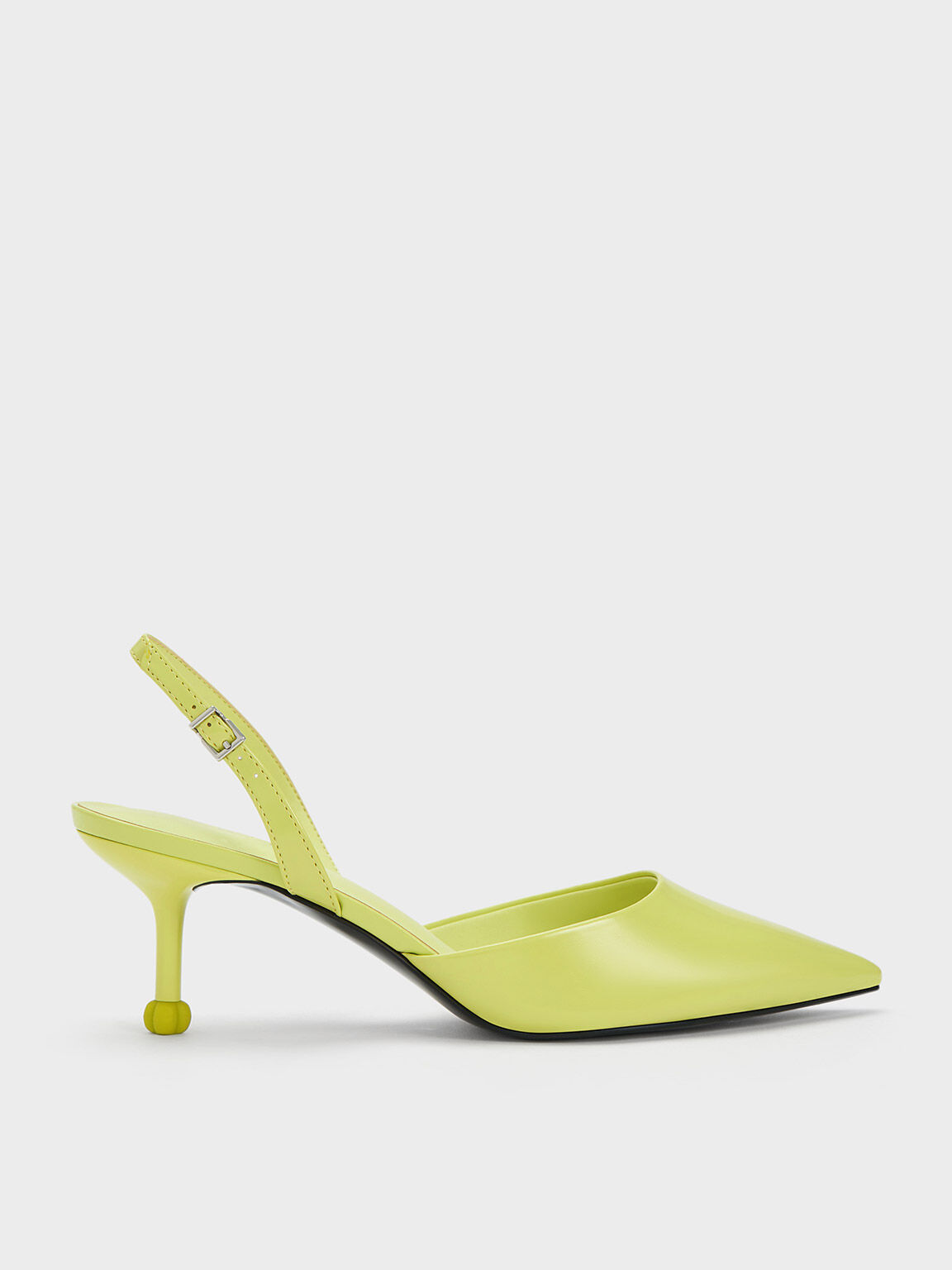 Sepatu Pumps Slingback Sculptural Heel, Lime, hi-res