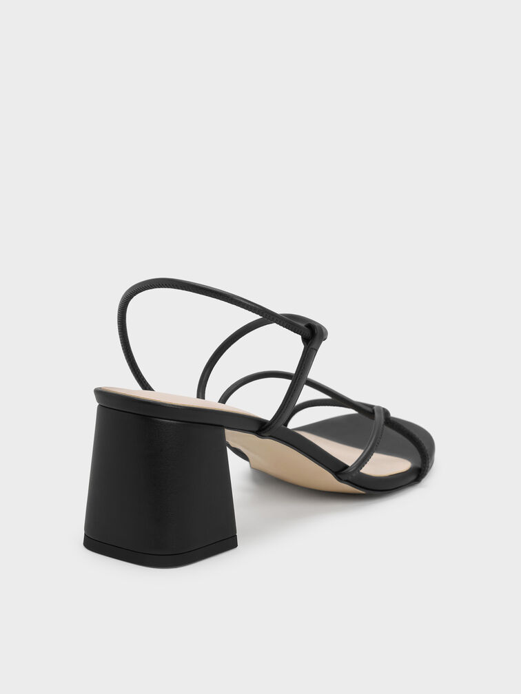 Sandal Block Heel Strappy Meadow, Black, hi-res