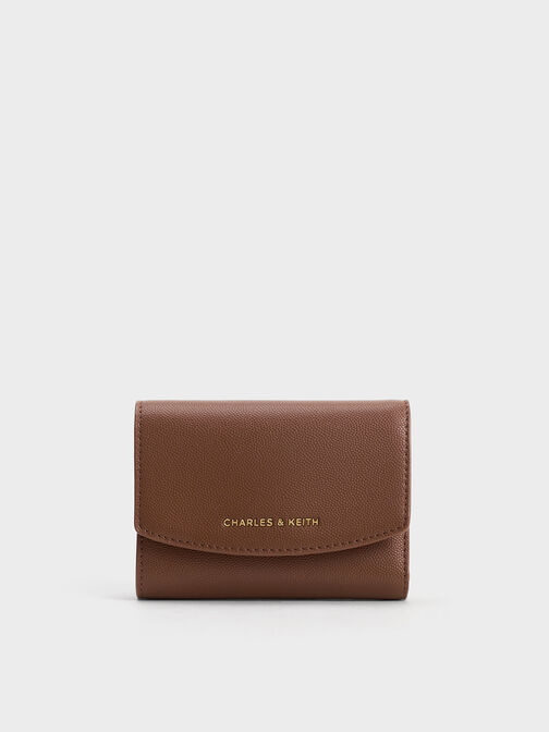 Dompet Front Flap Curved, Chocolate, hi-res