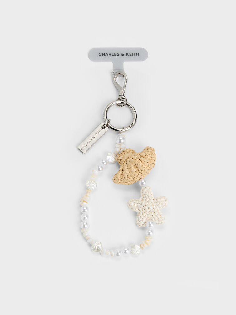 Charm Beaded-Handle Seashell-Starfish Crochet, Multi, hi-res