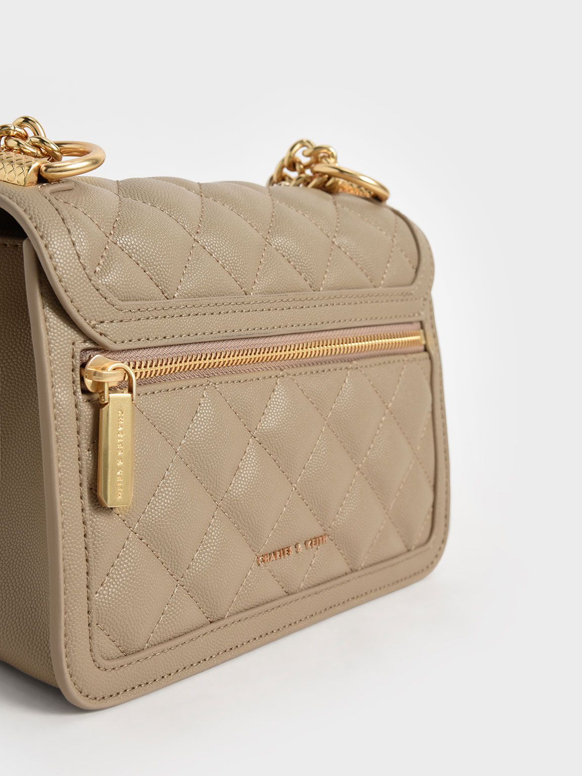 Tas Micaela Quilted Chain, Sand, hi-res