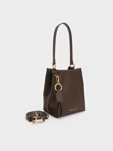Levy Nylon Bucket Bag, Espresso Brown, hi-res