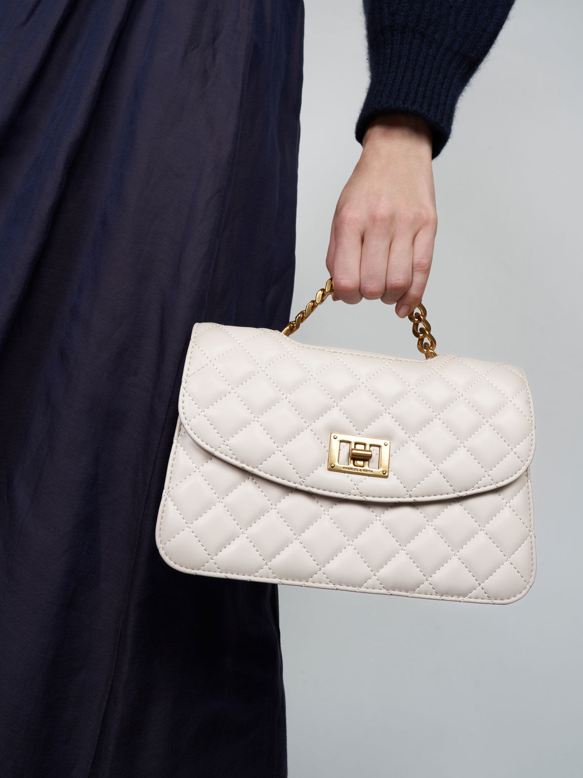 Clutch Quilted, Ivory, hi-res