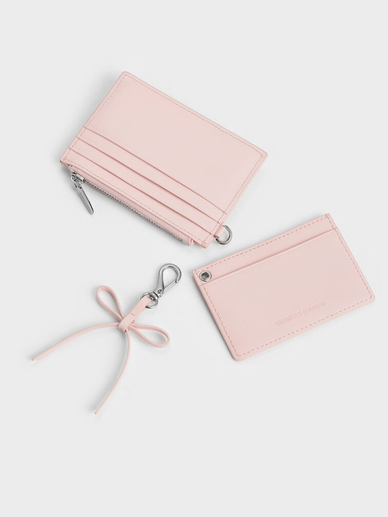 Card Holder Panelled Bow Hazel, Soft Pink, hi-res