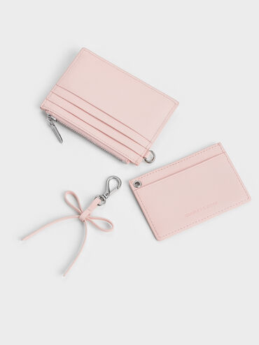 Card Holder Panelled Bow Hazel, Soft Pink, hi-res
