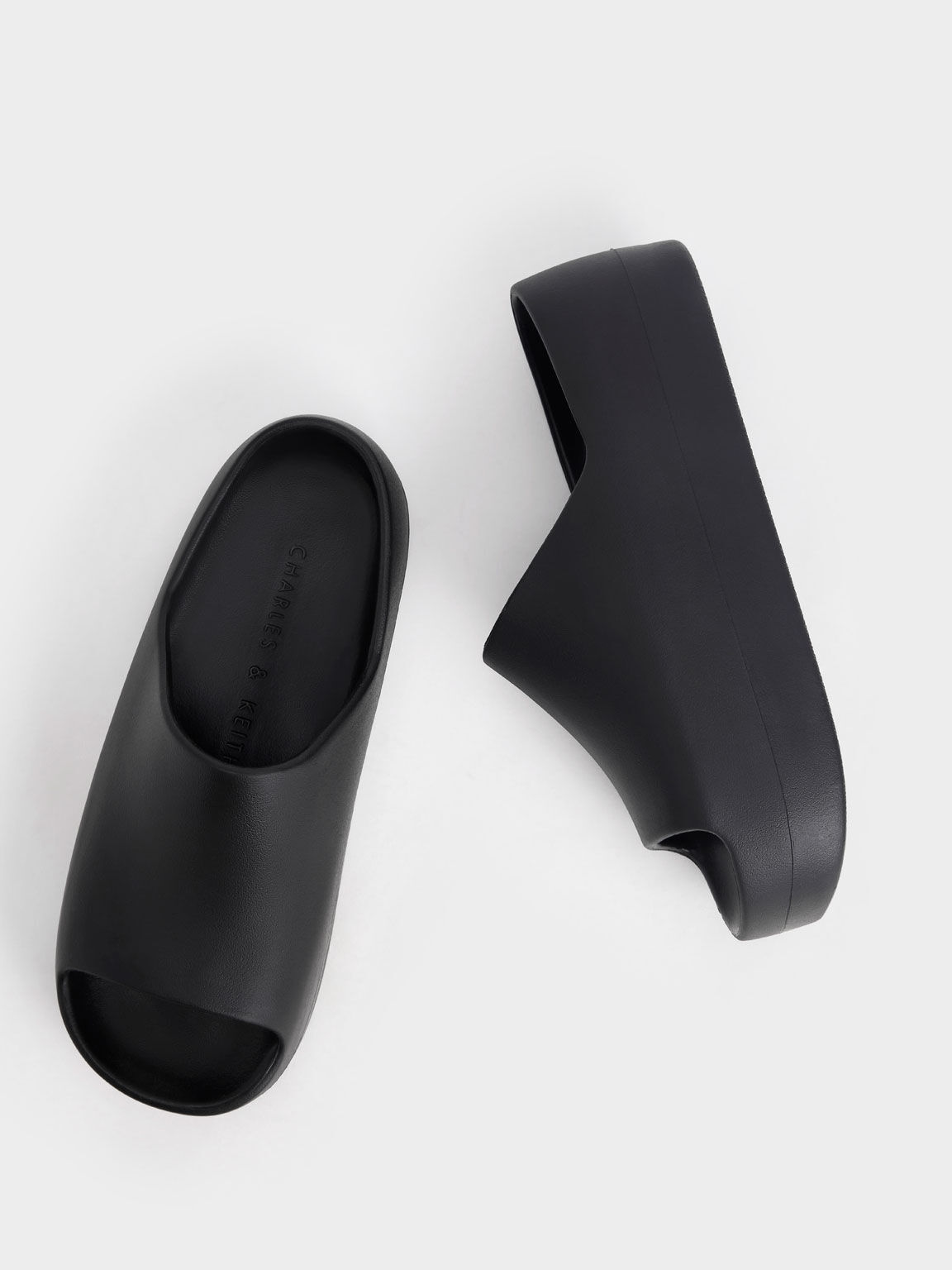 Morgan Platform Slide Sandals, Black, hi-res