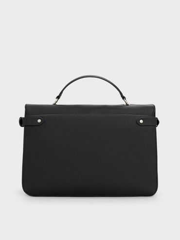 Chance Turn-Lock Top-Handle Bag, Noir, hi-res