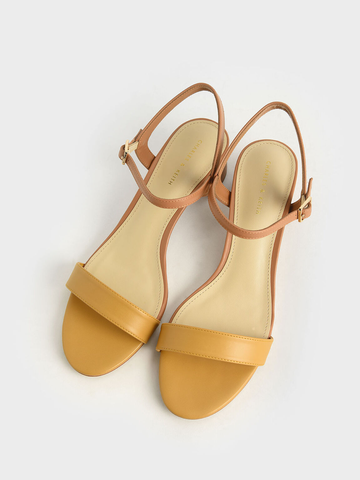 Two-Tone Open-Toe Sandals, Yellow, hi-res