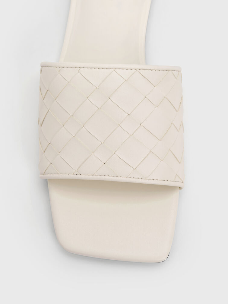 Sandal Slide Woven, Chalk, hi-res