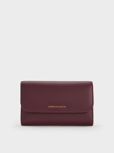 Octavia Front Flap Long Wallet, Wineberry Red, hi-res